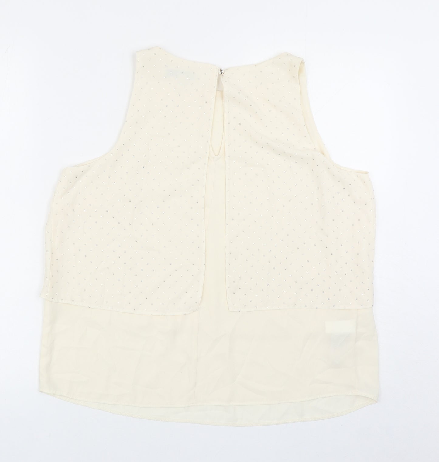 NEXT Womens Ivory Polyester Basic Tank Size 14 Boat Neck