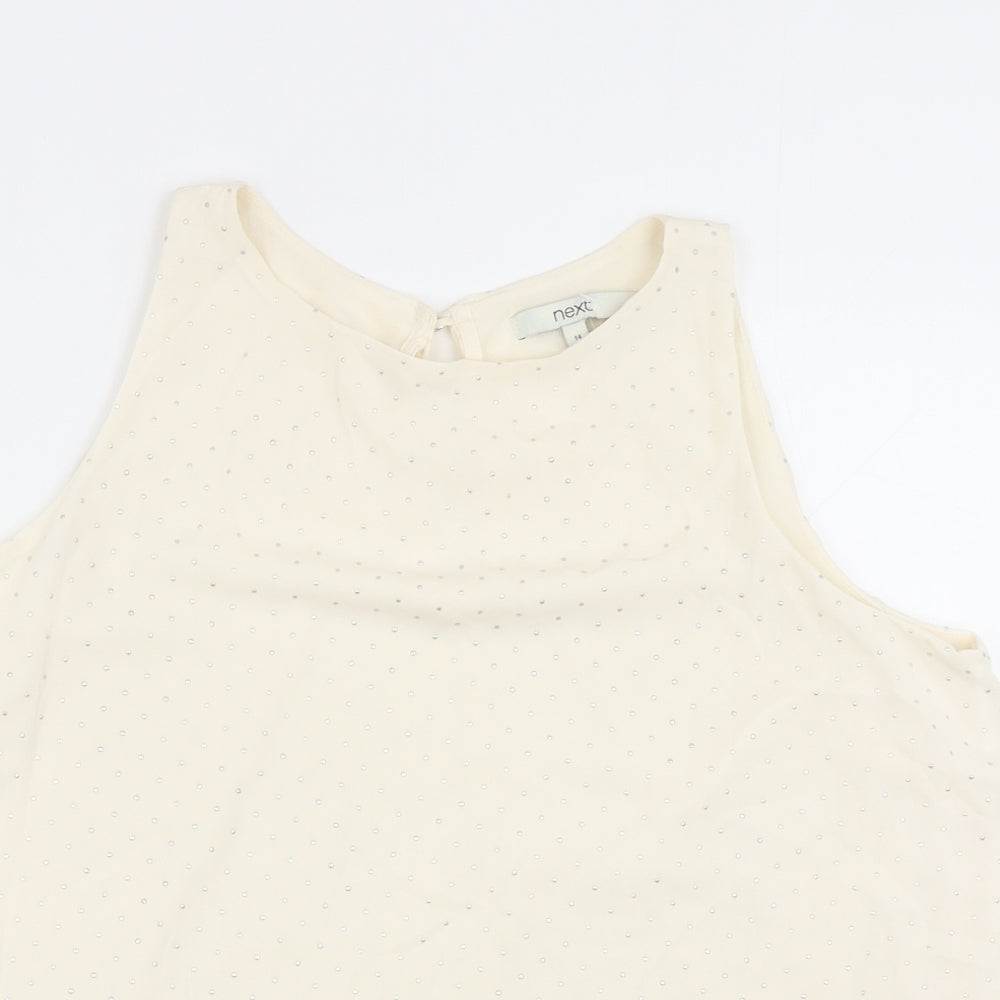 NEXT Womens Ivory Polyester Basic Tank Size 14 Boat Neck
