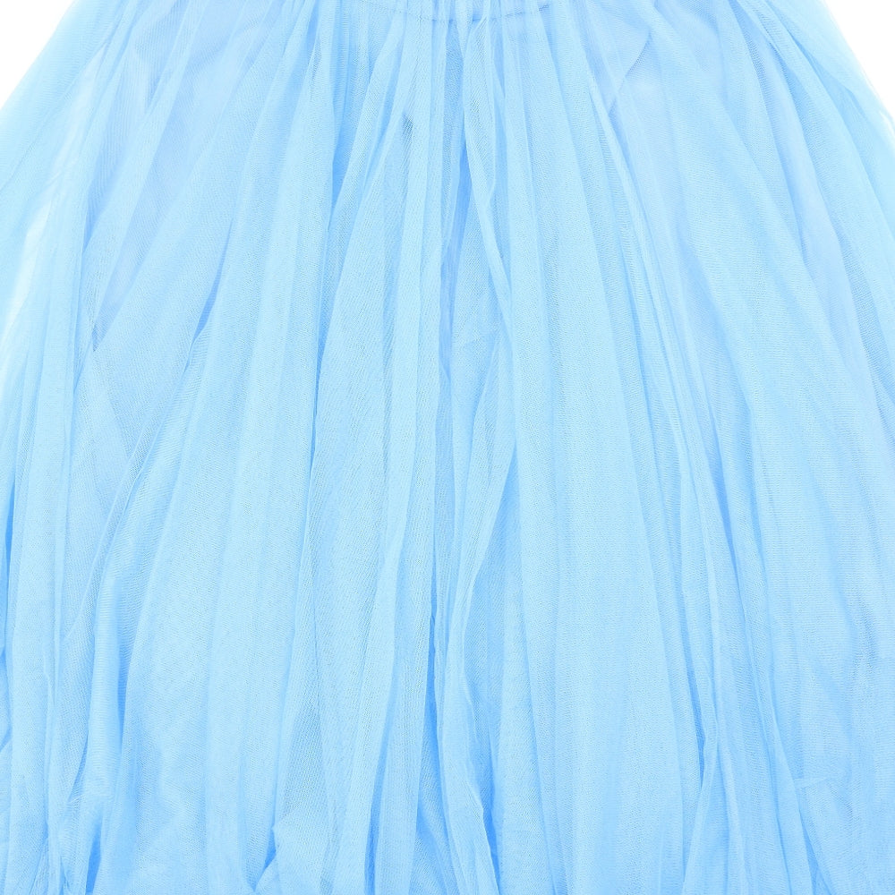 Choklate Womens Blue Polyester Tutu Skirt Size S Drawstring