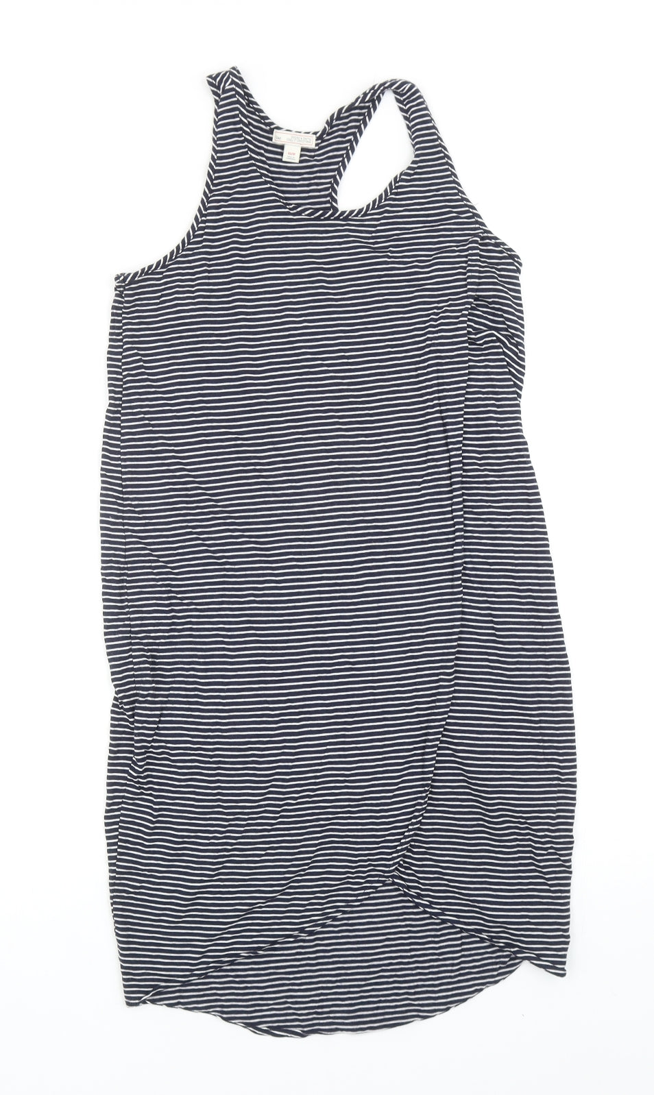 Gap Womens Blue Striped Viscose Tank Dress Size XS Round Neck Pullover