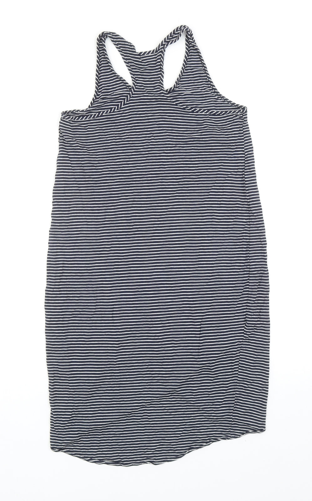 Gap Womens Blue Striped Viscose Tank Dress Size XS Round Neck Pullover