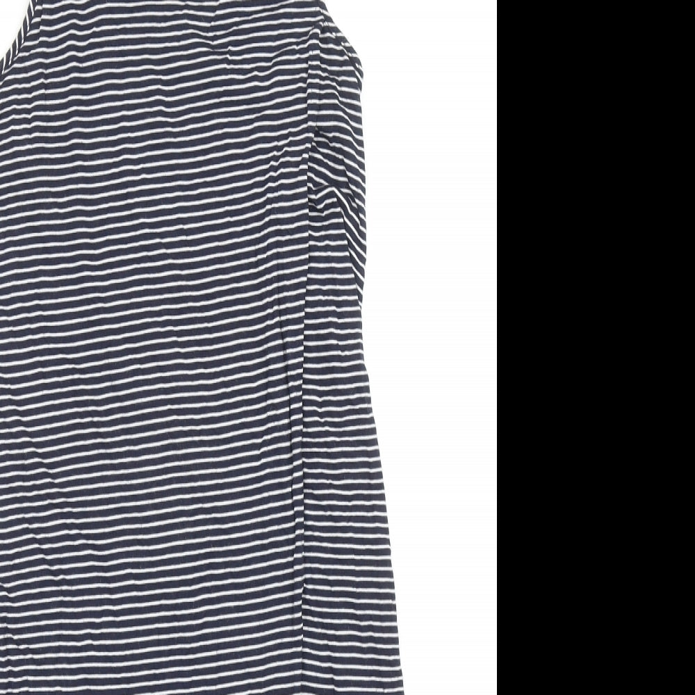 Gap Womens Blue Striped Viscose Tank Dress Size XS Round Neck Pullover