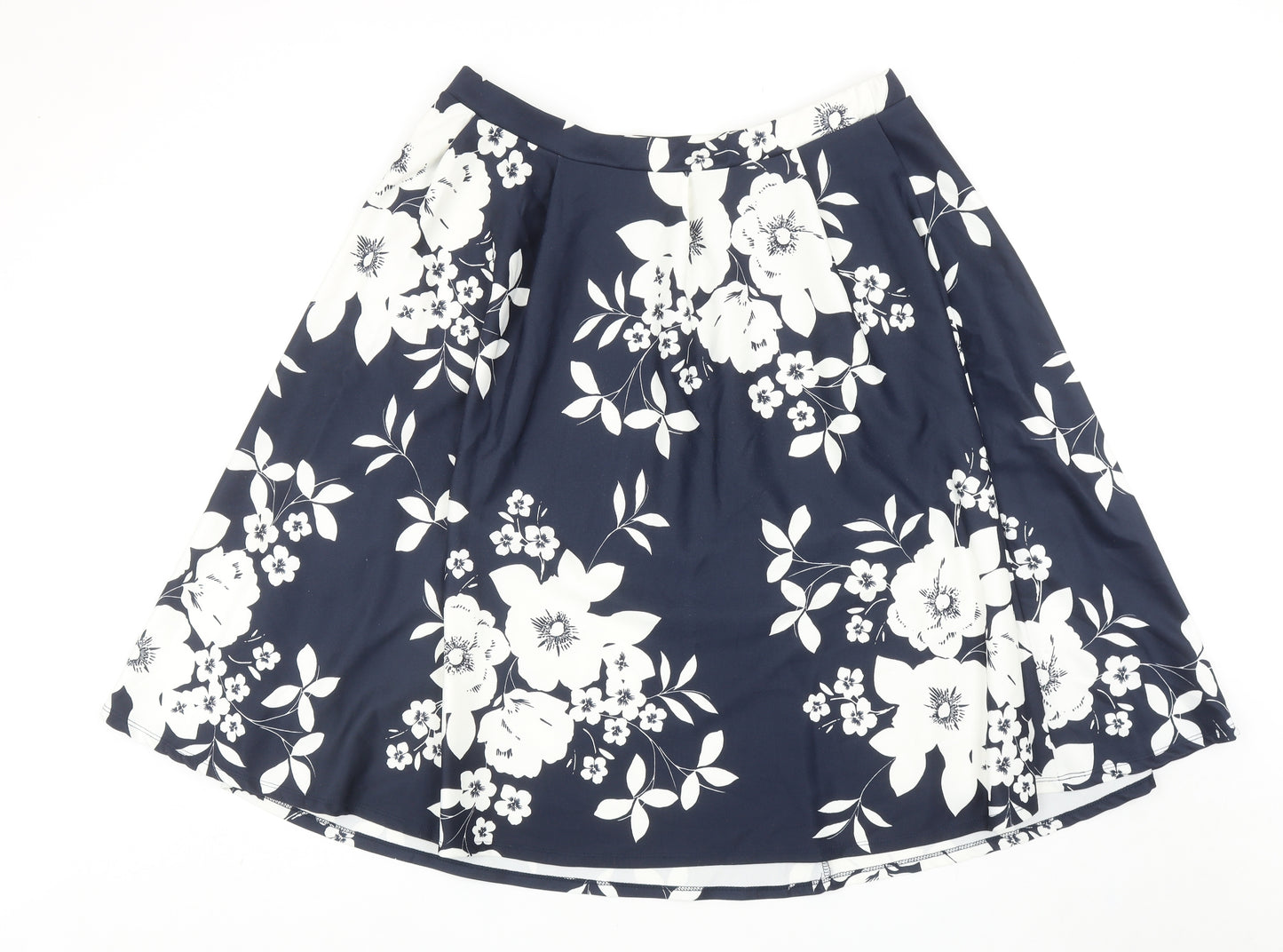 Very Womens Blue Floral Polyester Skater Skirt Size 20