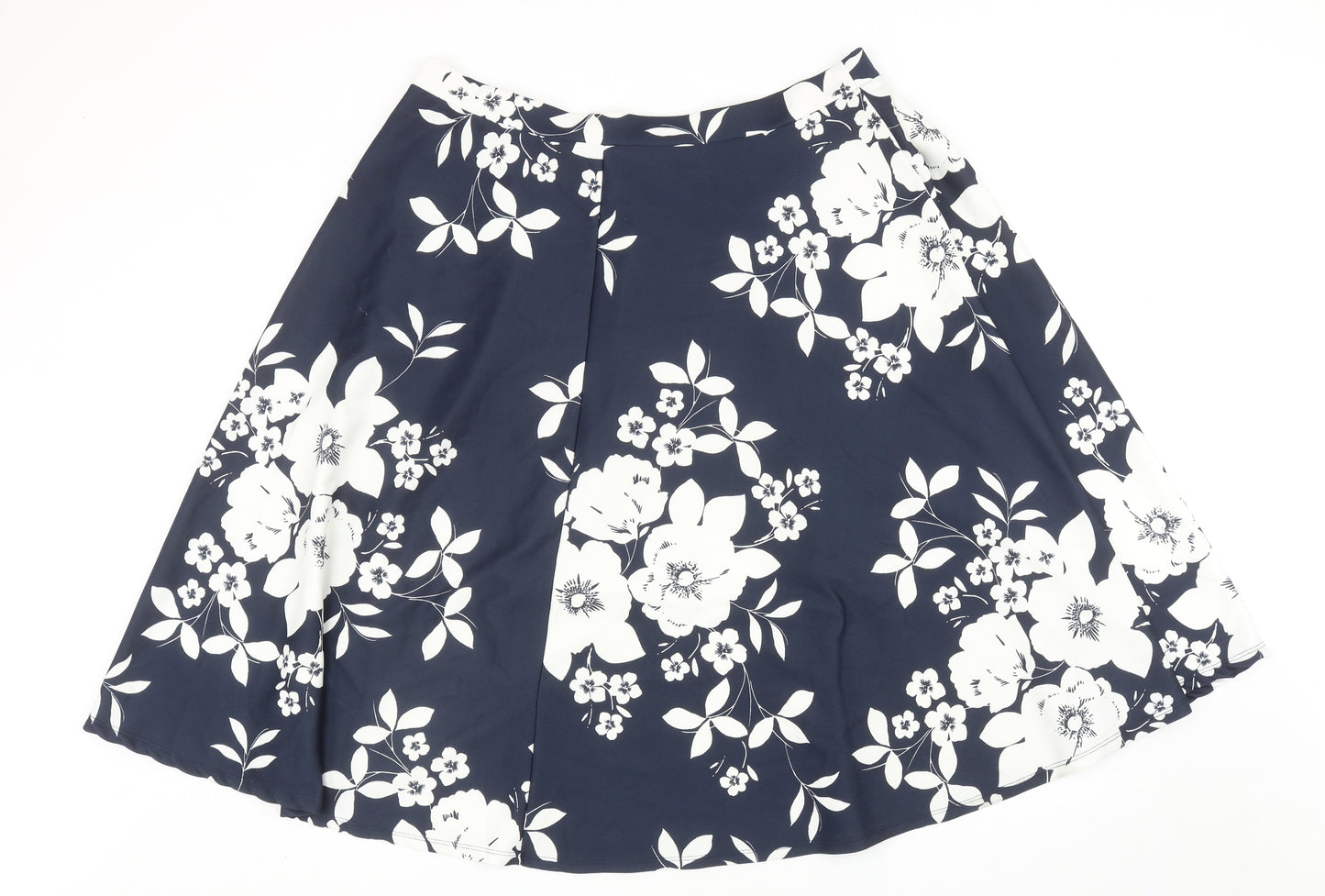 Very Womens Blue Floral Polyester Skater Skirt Size 20