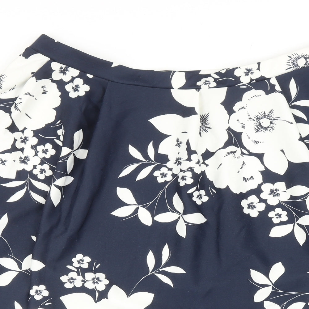 Very Womens Blue Floral Polyester Skater Skirt Size 20