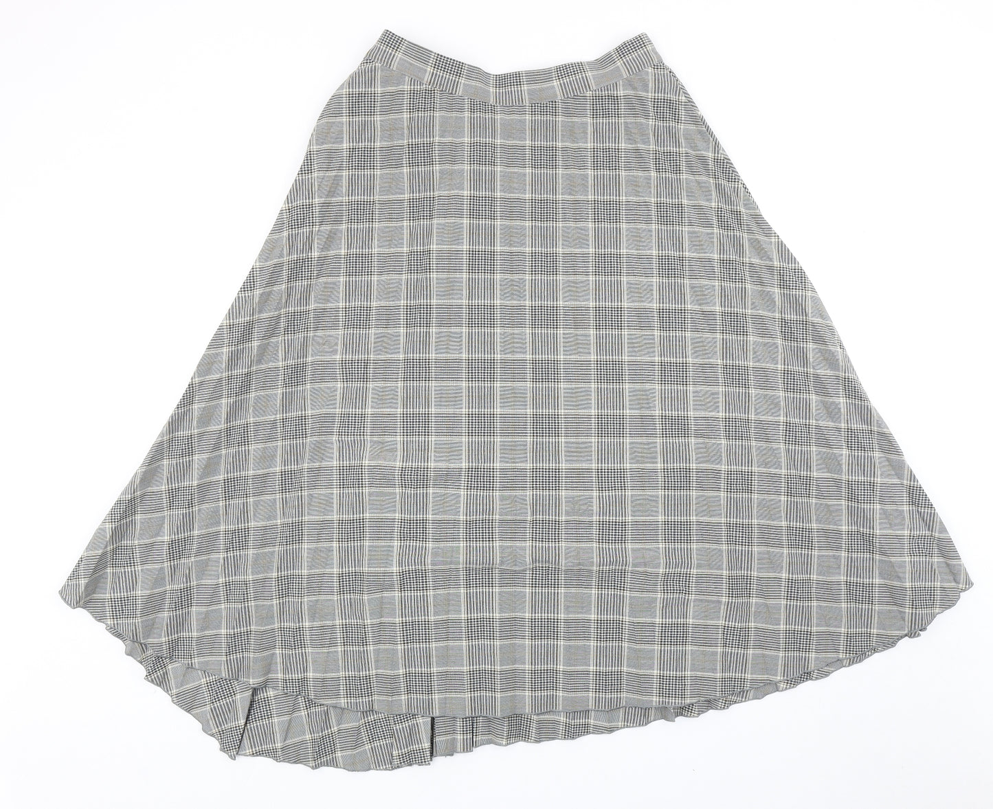 Marks and Spencer Womens Grey Geometric Polyester Maxi Skirt Size 10 Button