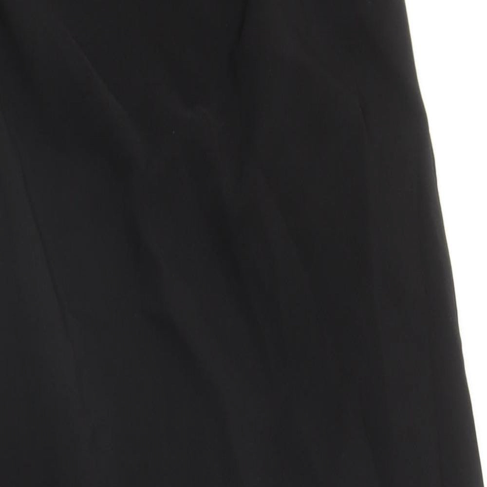 Zara Womens Black Polyester Pencil Dress Size L Off the Shoulder Zip - Slit