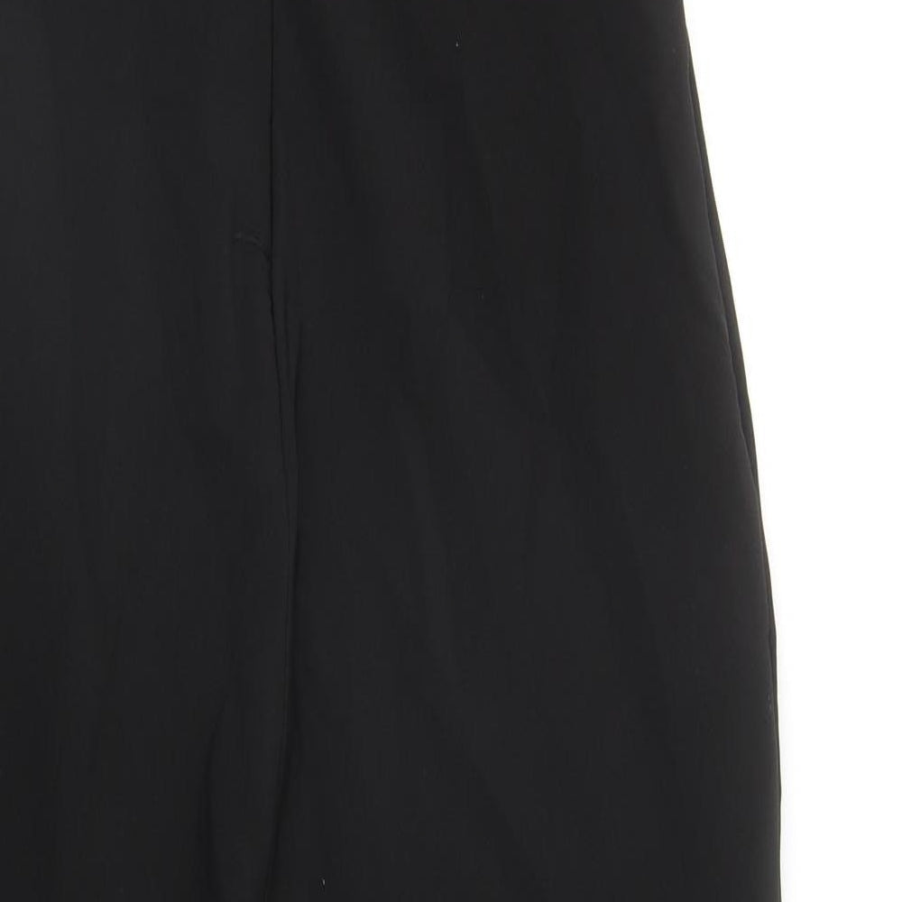 Zara Womens Black Polyester Pencil Dress Size L Off the Shoulder Zip - Slit