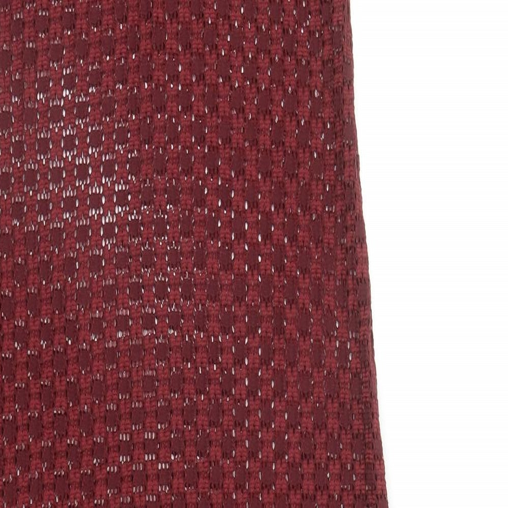 Principles Womens Red Geometric Polyester A-Line Size 16 V-Neck Pullover