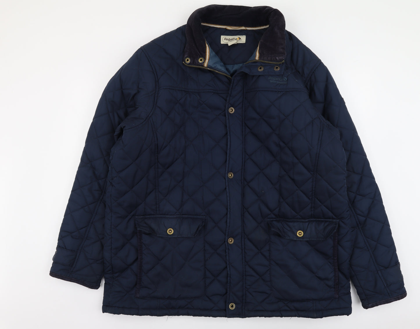 Regatta Mens Blue Quilted Jacket Size 2XL Button