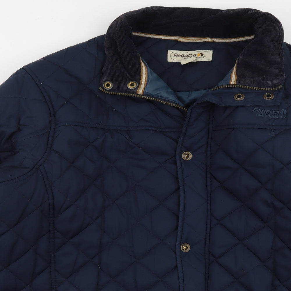 Regatta Mens Blue Quilted Jacket Size 2XL Button