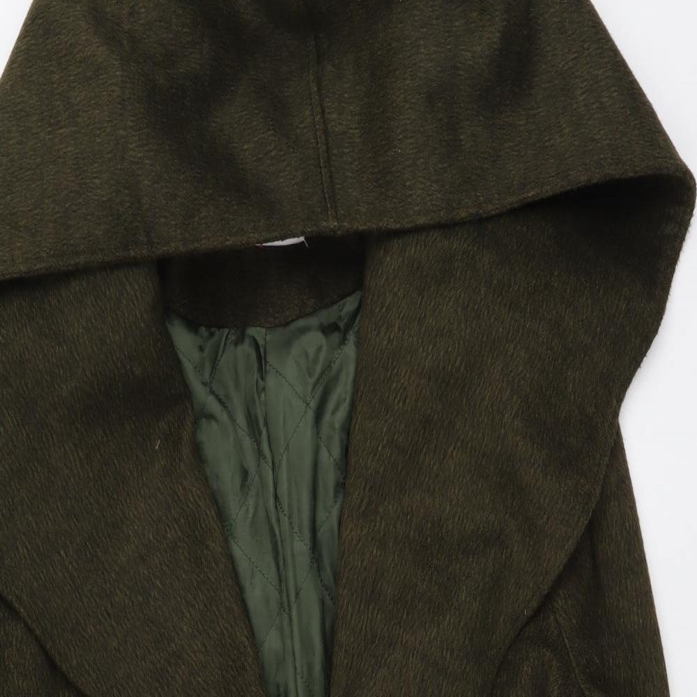 Esin Womens Green Overcoat Coat Size 20 Tie