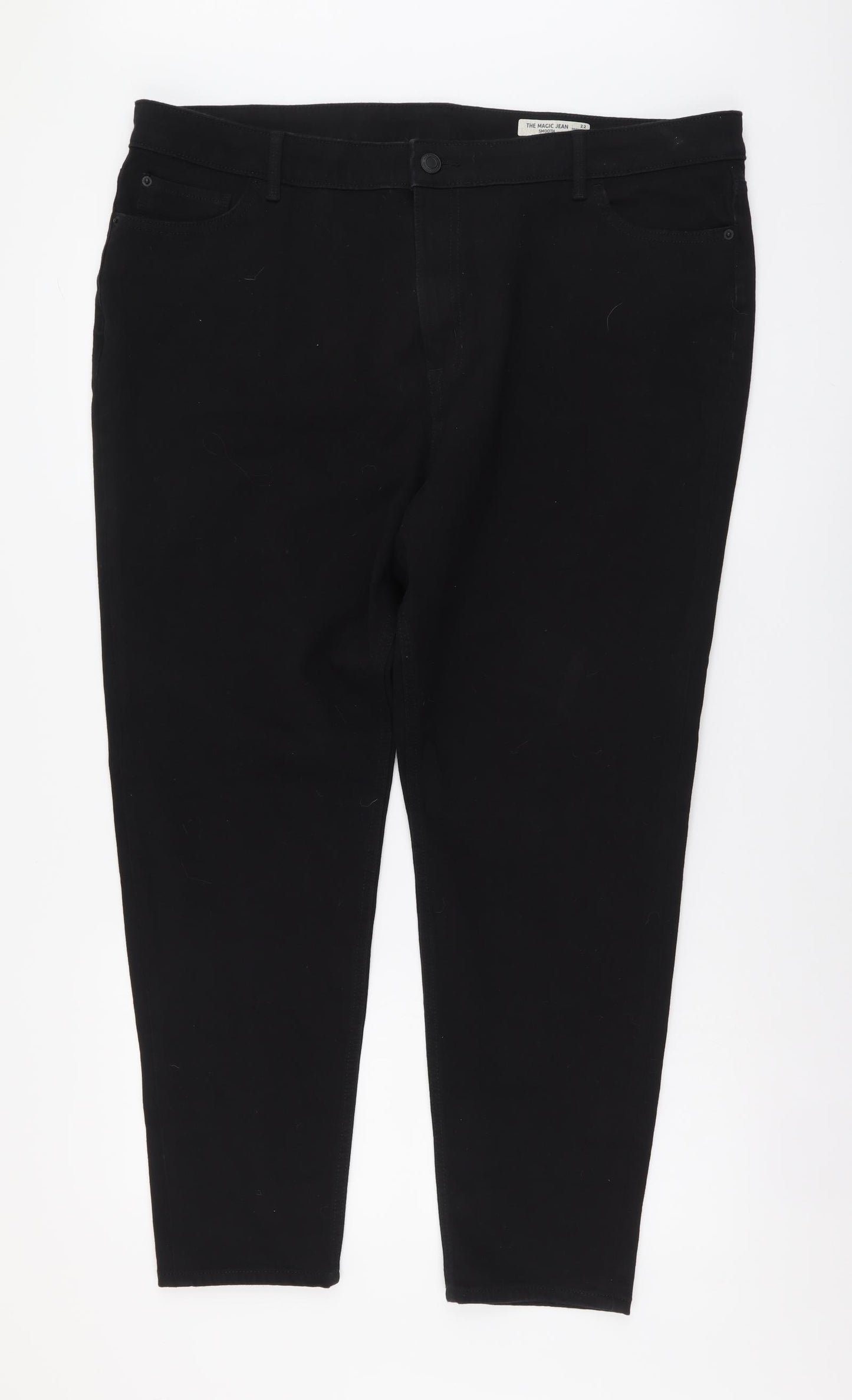 Marks and Spencer Womens Black Cotton Skinny Jeans Size 22 L27 in Regular Button