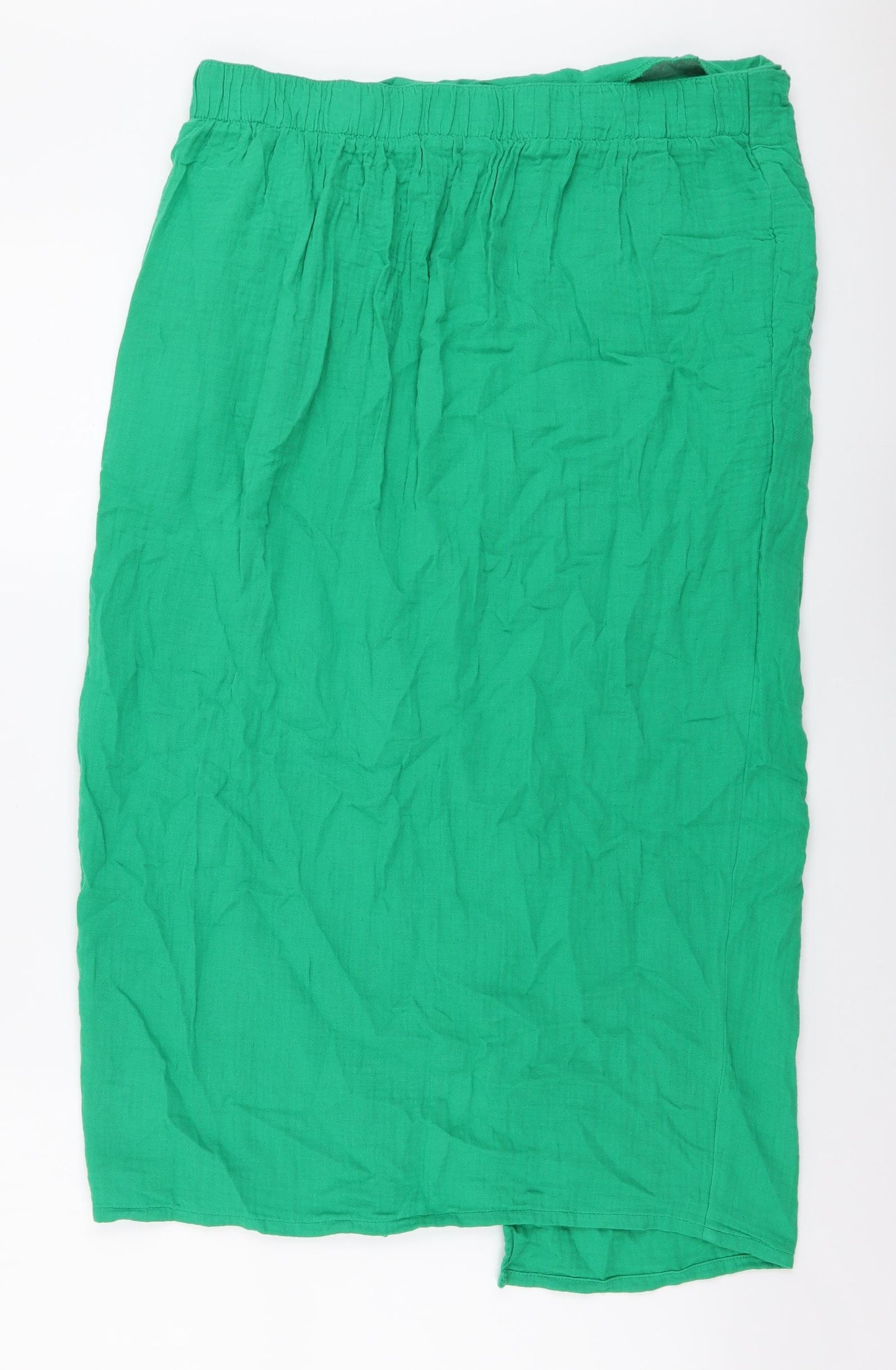 F&F Womens Green Cotton Wrap Skirt Size 14