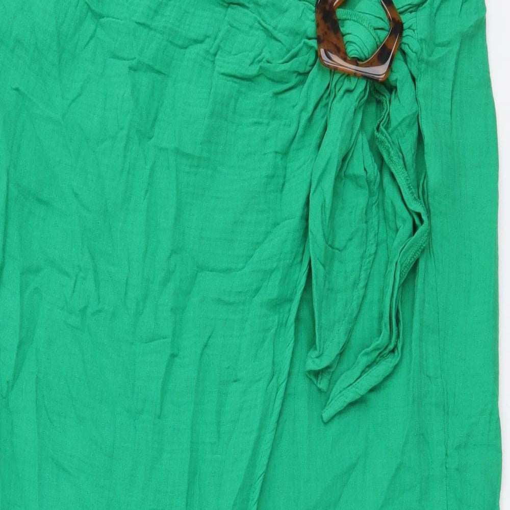 F&F Womens Green Cotton Wrap Skirt Size 14