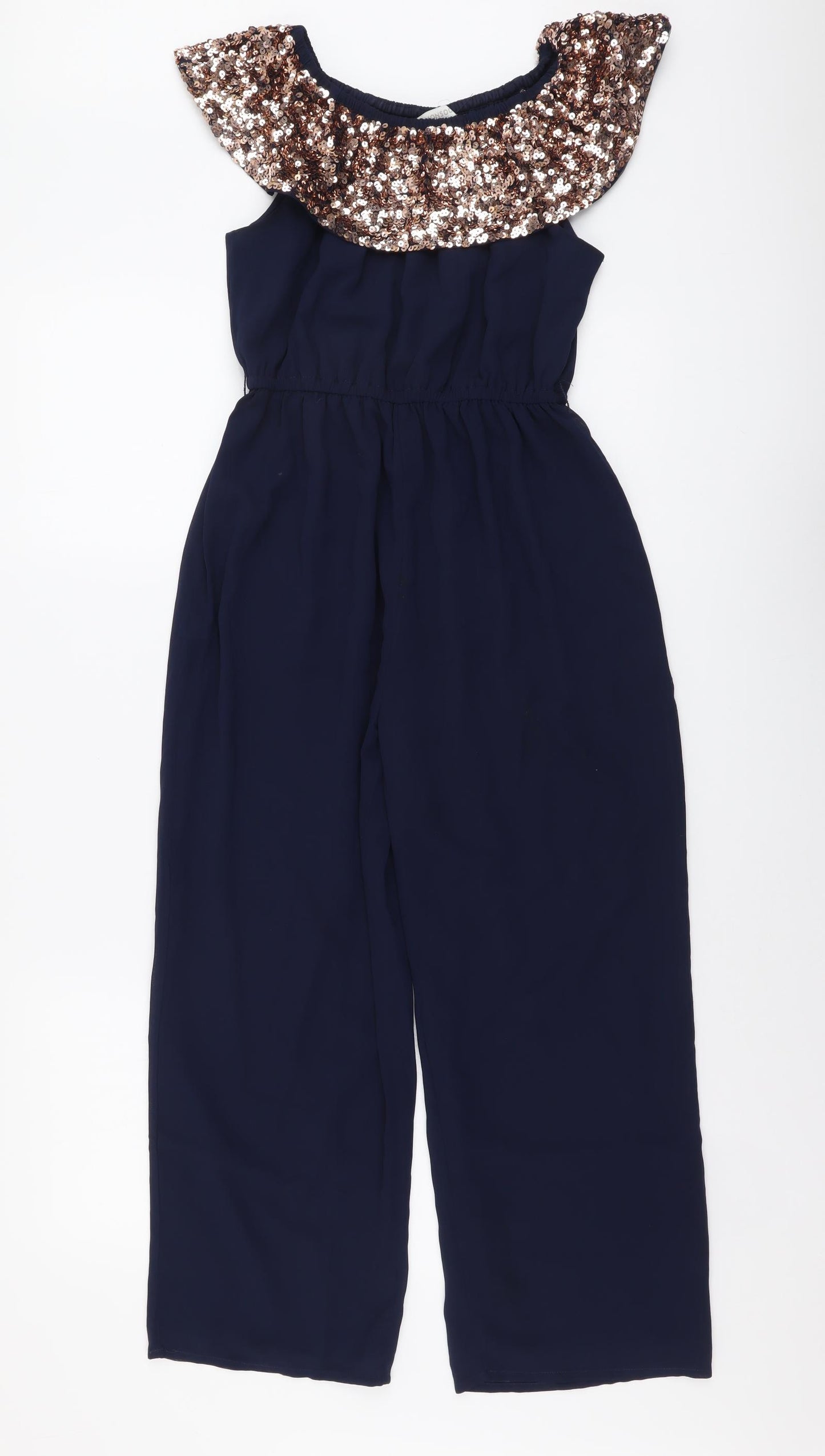 Monsoon Girls Blue Polyester Jumpsuit One-Piece Size 9-10 Years Pullover