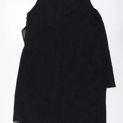 Debenhams Womens Black Polyester A-Line Size 10 Round Neck Button