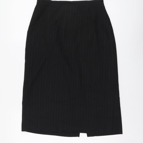 Klass Womens Black Geometric Polyester Straight & Pencil Skirt Size 12 Zip