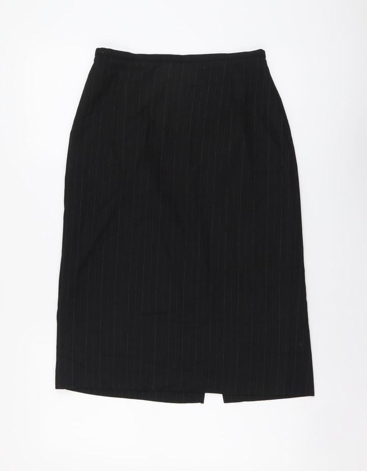 Klass Womens Black Geometric Polyester Straight & Pencil Skirt Size 12 Zip