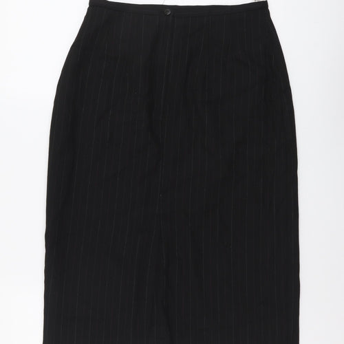 Klass Womens Black Geometric Polyester Straight & Pencil Skirt Size 12 Zip