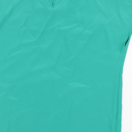 BHS Womens Green Polyester Basic Blouse Size 14 Round Neck