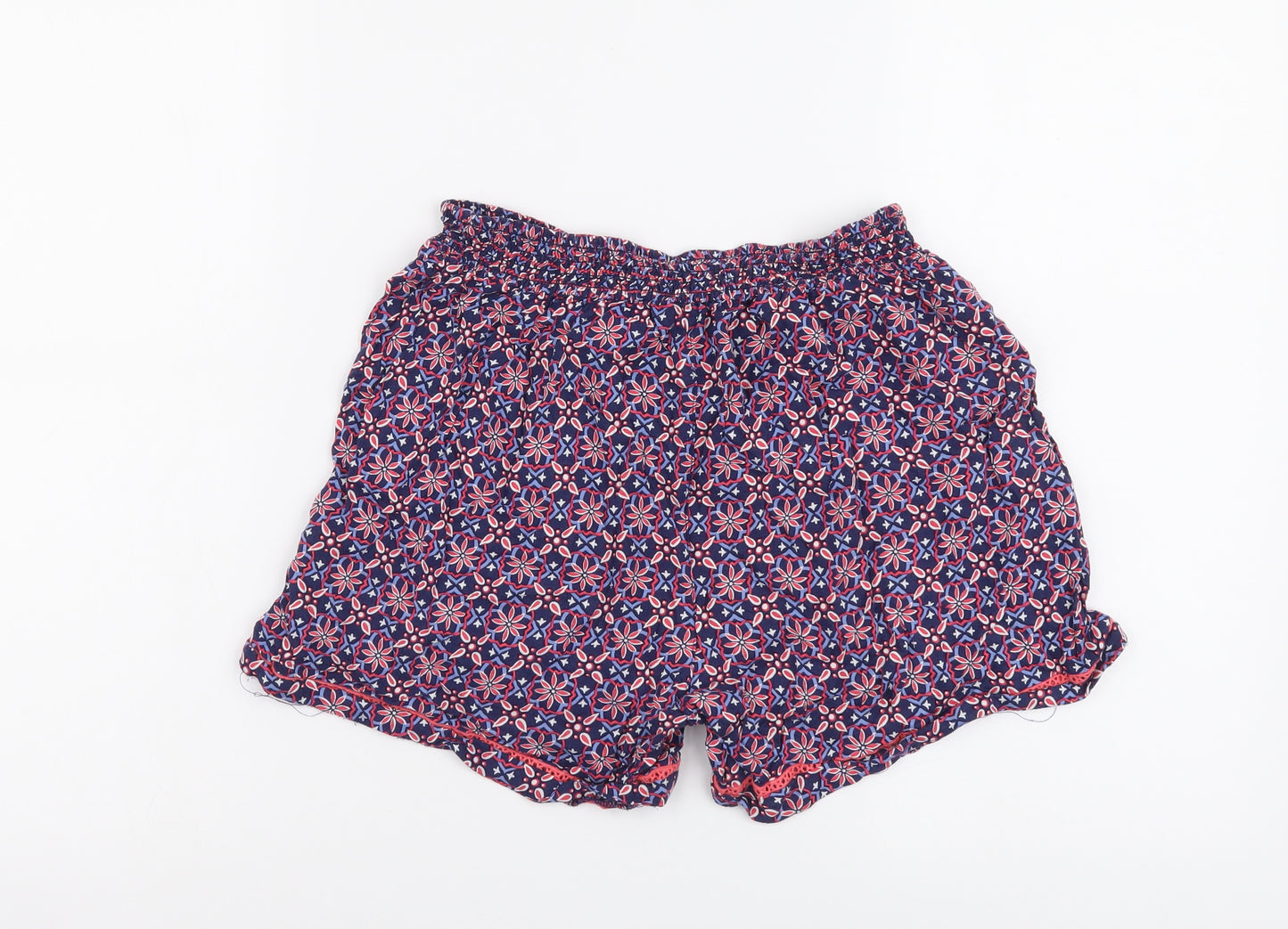 George Womens Multicoloured Geometric Viscose Bermuda Shorts Size 12 L3 in Regular Drawstring