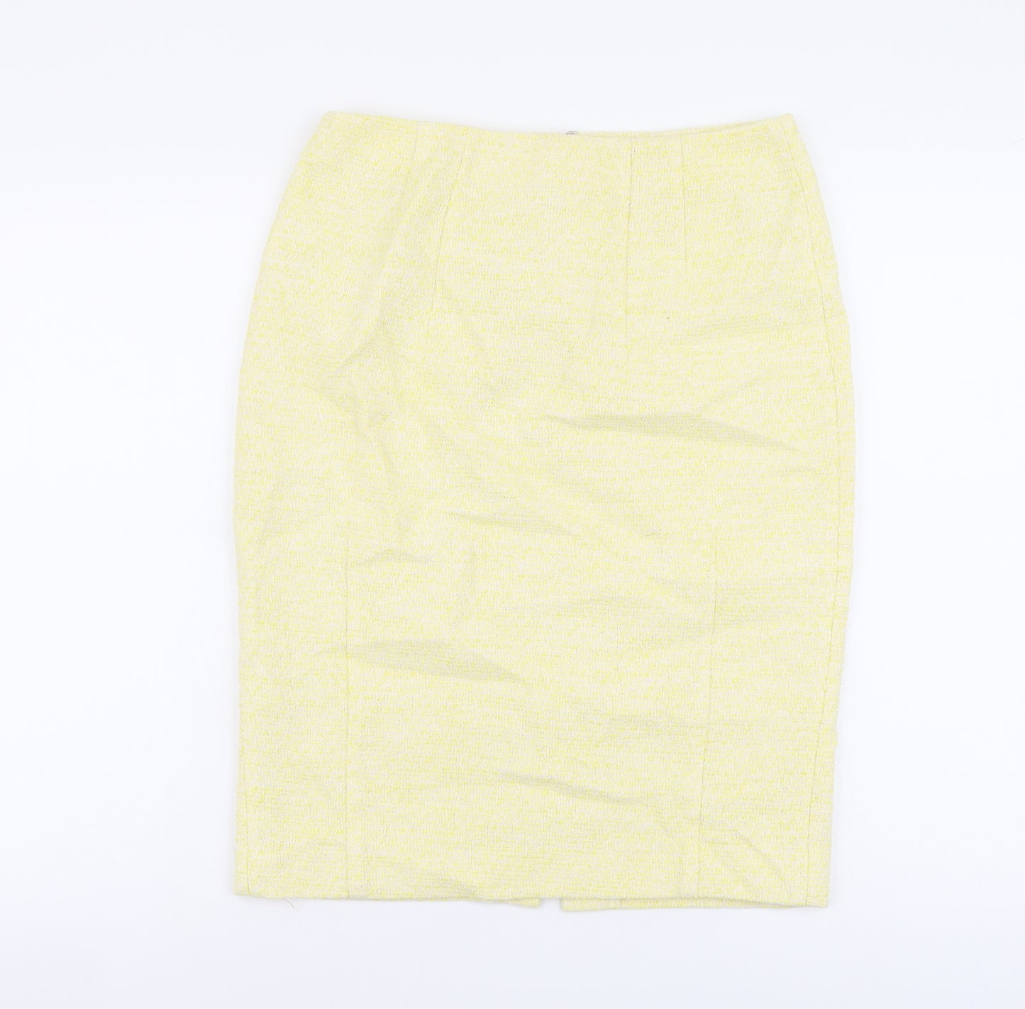 Saba Womens Yellow Cotton Straight & Pencil Skirt Size 10 Zip