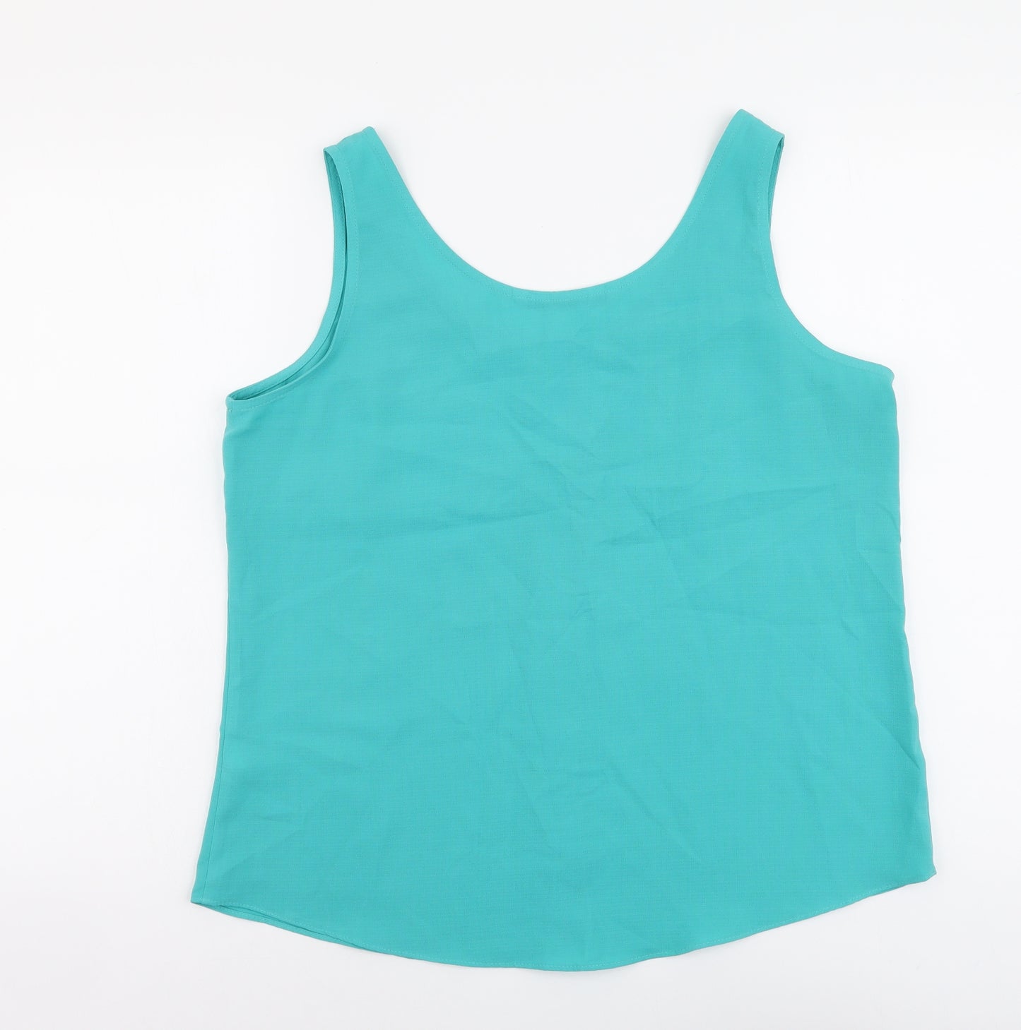 TU Womens Blue Polyester Basic Tank Size 14 Scoop Neck