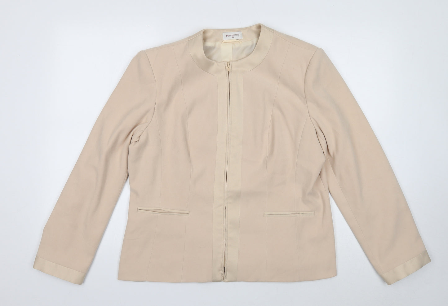 Bonmarché Womens Beige Jacket Size 16 Zip