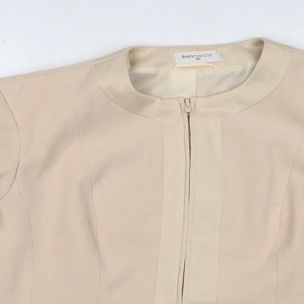 Bonmarché Womens Beige Jacket Size 16 Zip