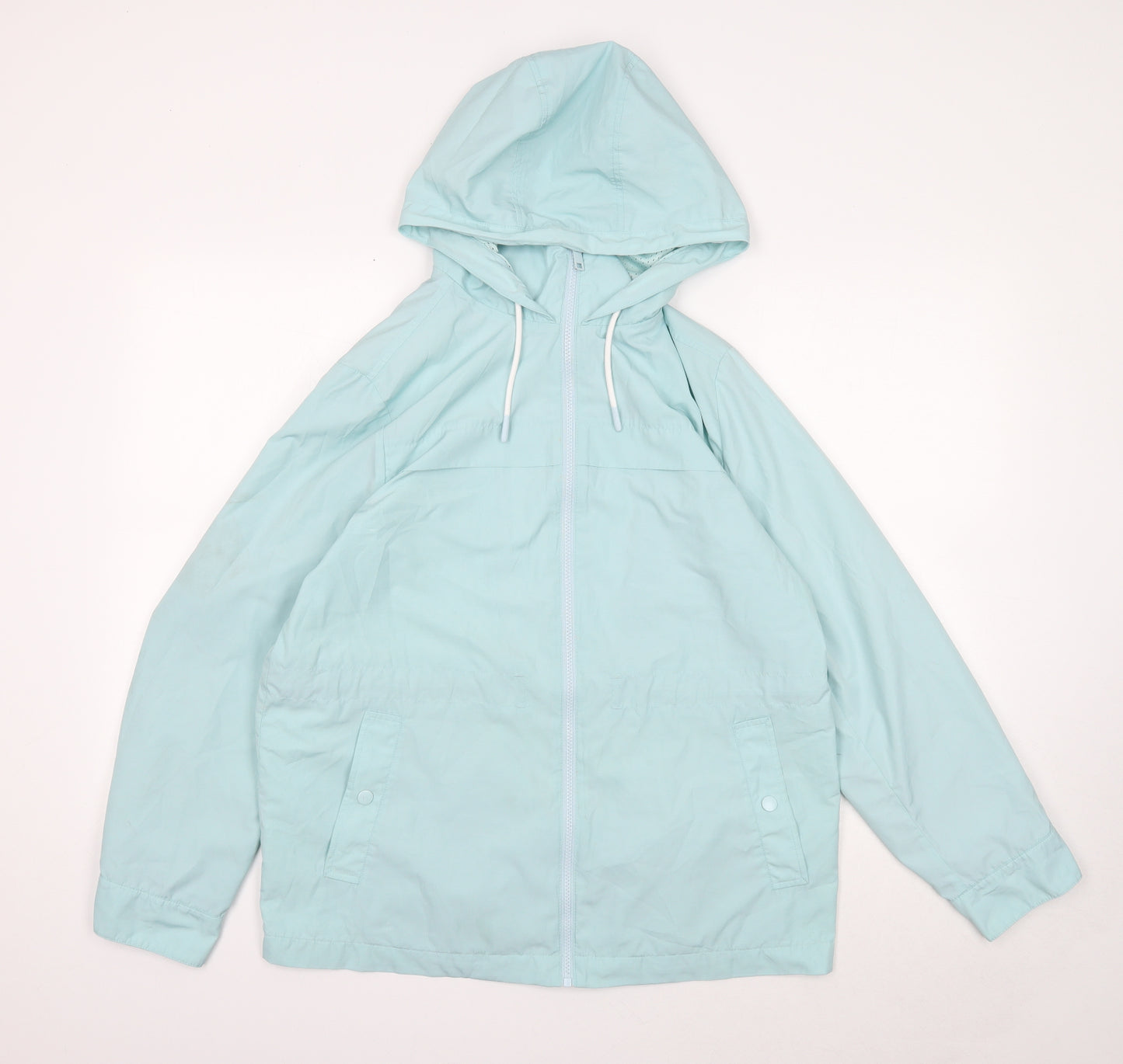 Marks and Spencer Womens Blue Rain Coat Jacket Size 14 Zip