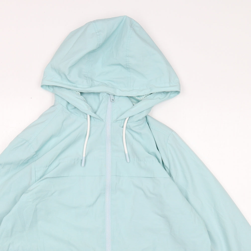 Marks and Spencer Womens Blue Rain Coat Jacket Size 14 Zip