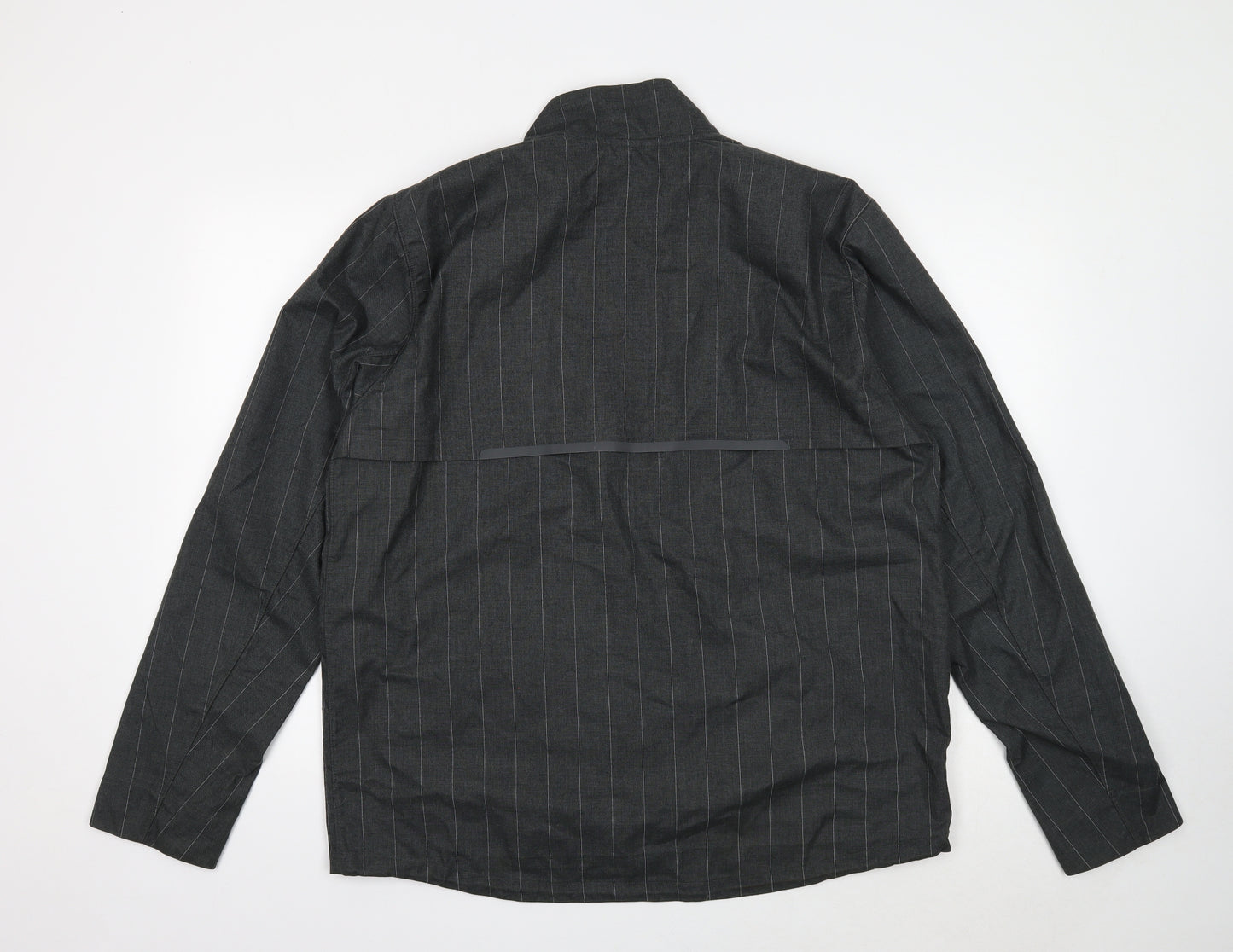 Brooks Mens Grey Striped Jacket Size XL Zip