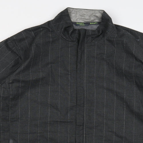 Brooks Mens Grey Striped Jacket Size XL Zip