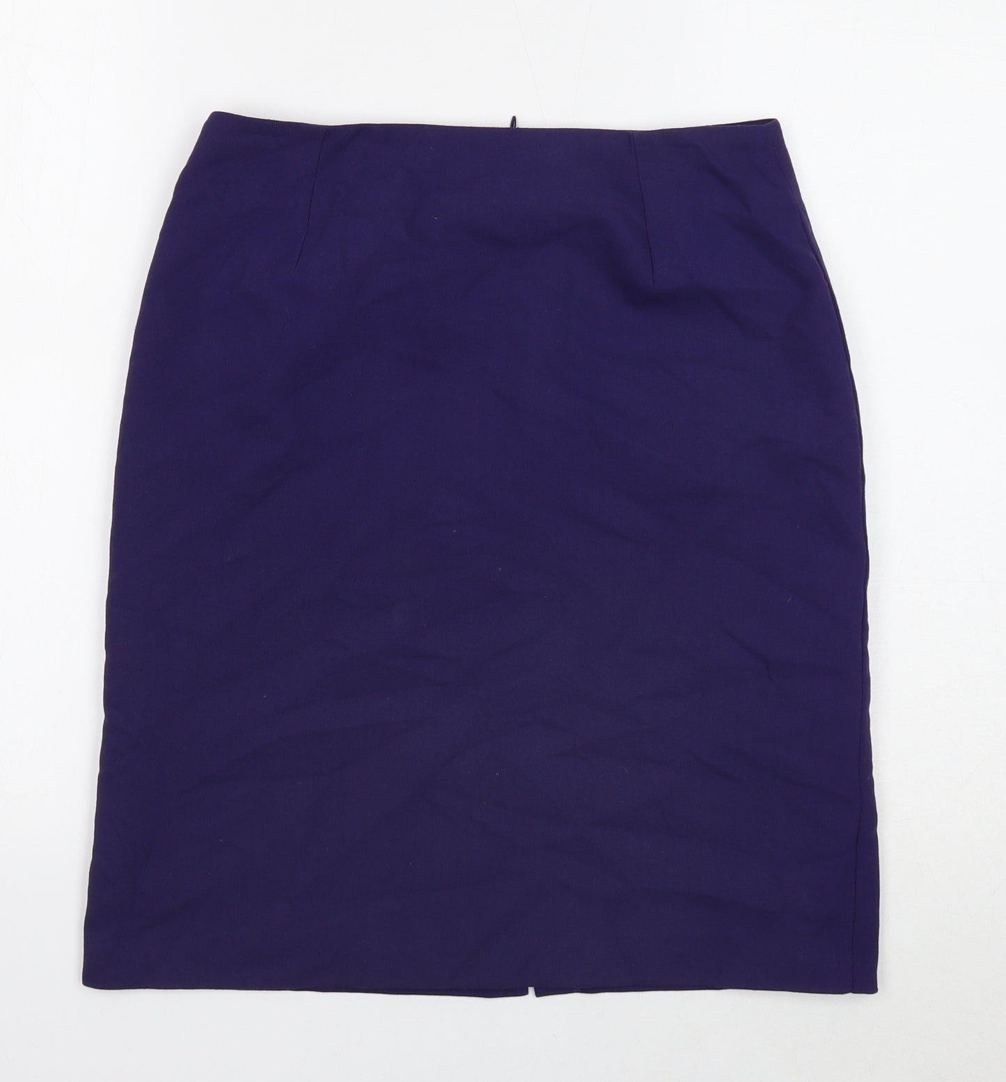 BHS Womens Purple Polyester A-Line Skirt Size 12 Zip