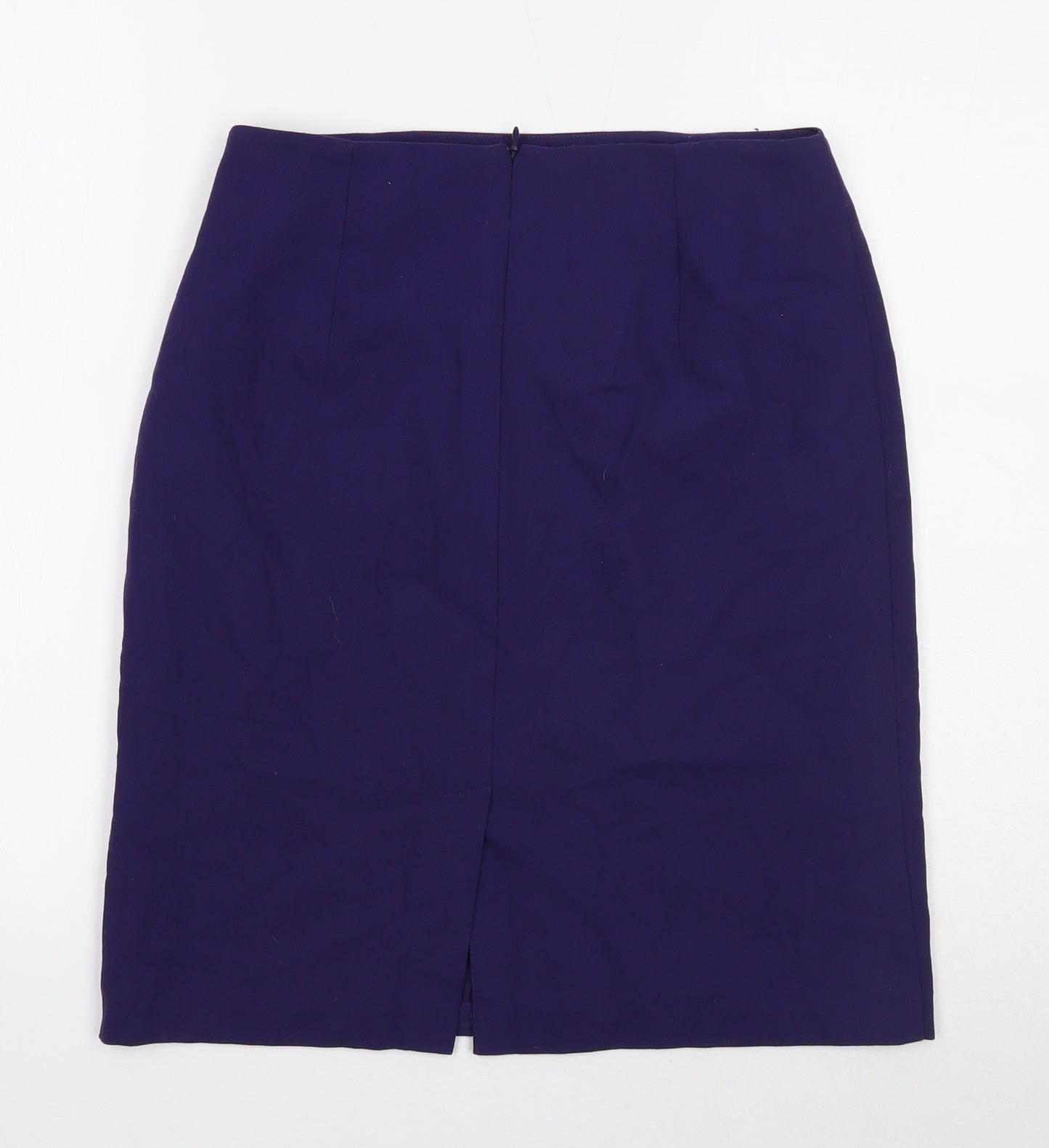 BHS Womens Purple Polyester A-Line Skirt Size 12 Zip