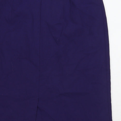 BHS Womens Purple Polyester A-Line Skirt Size 12 Zip