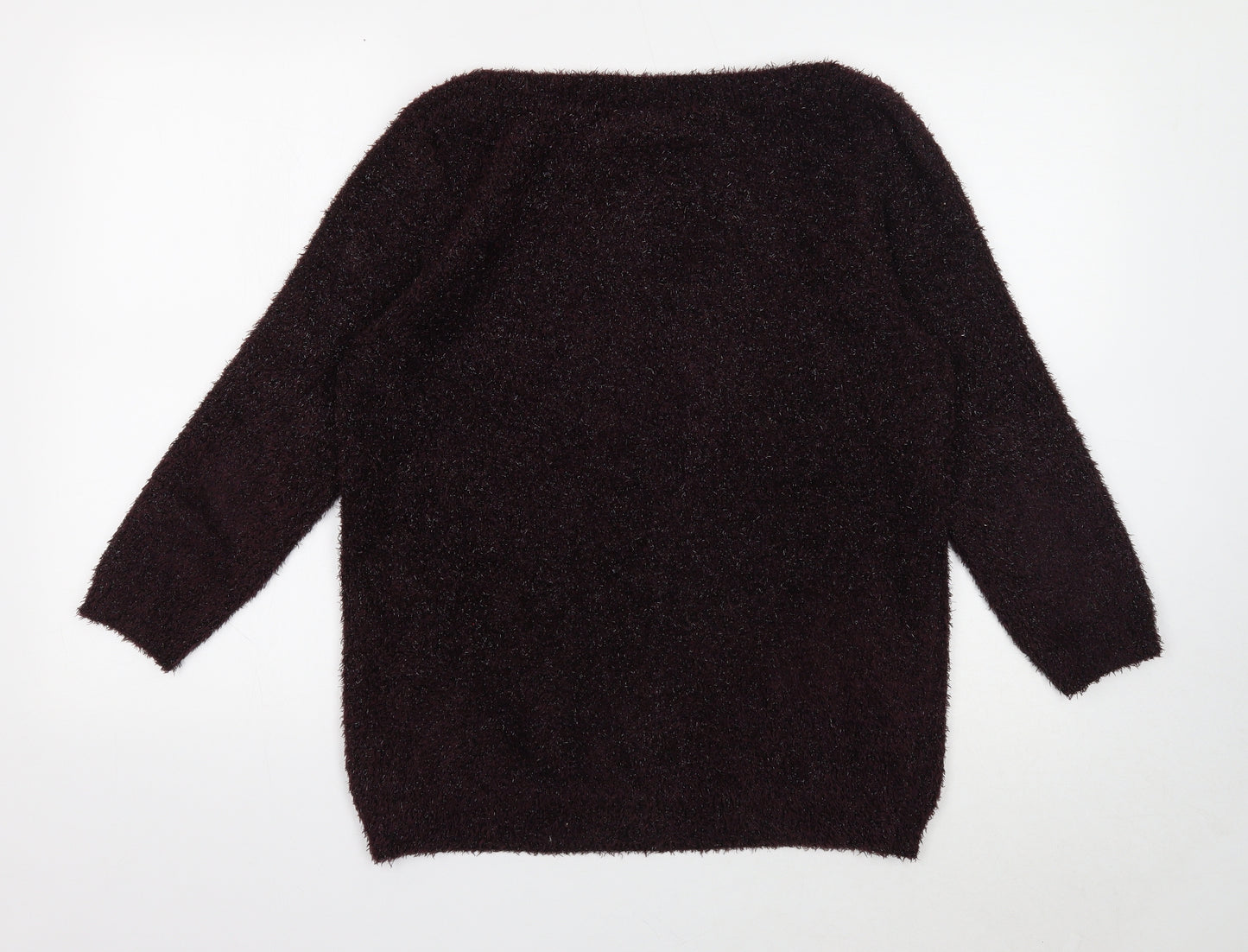 Wallis Womens Purple Boat Neck Polyester Pullover Jumper Size M