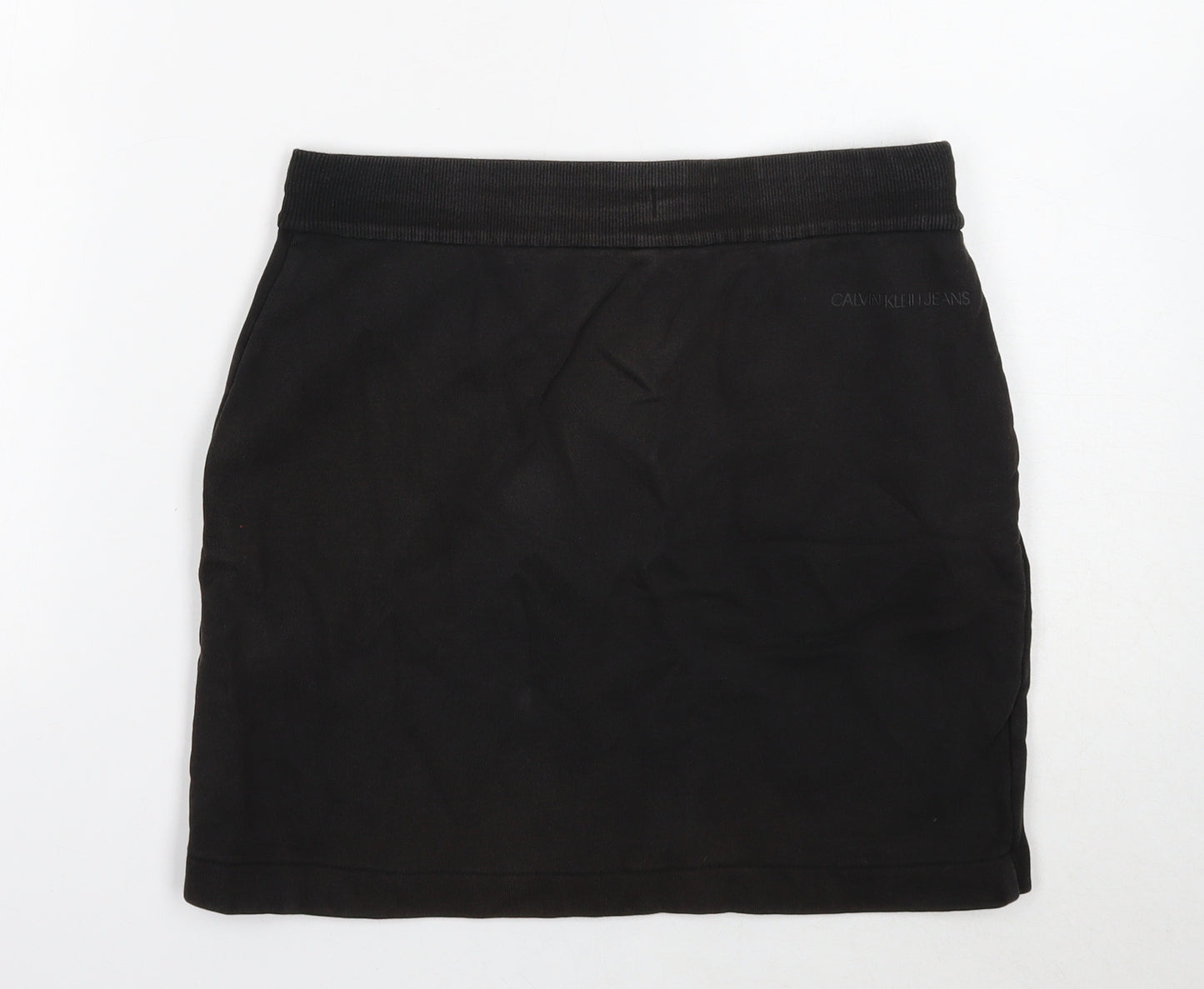 Calvin Klein Womens Black Cotton Bandage Skirt Size S