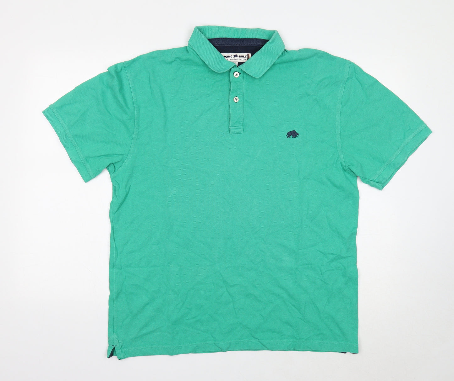 Raging Bull Mens Grey Cotton Polo Size XL Collared Button