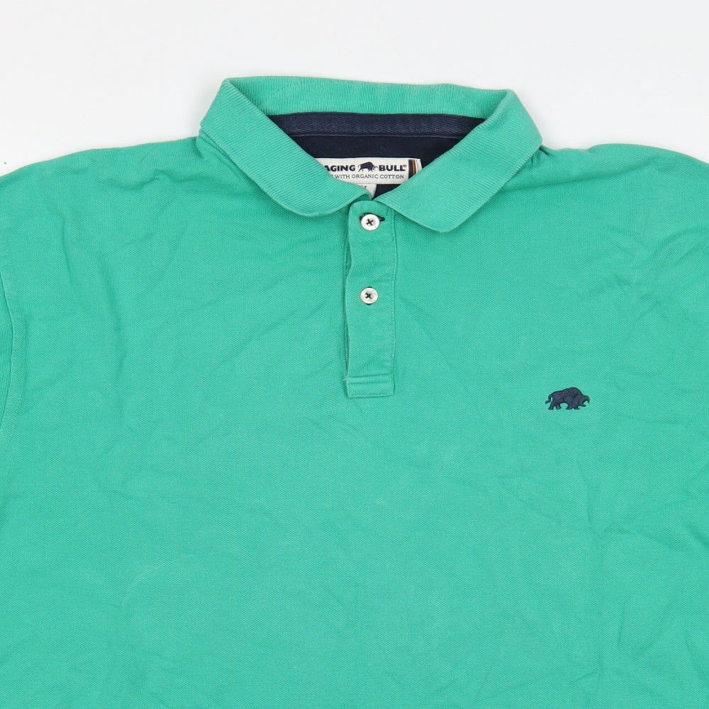 Raging Bull Mens Grey Cotton Polo Size XL Collared Button