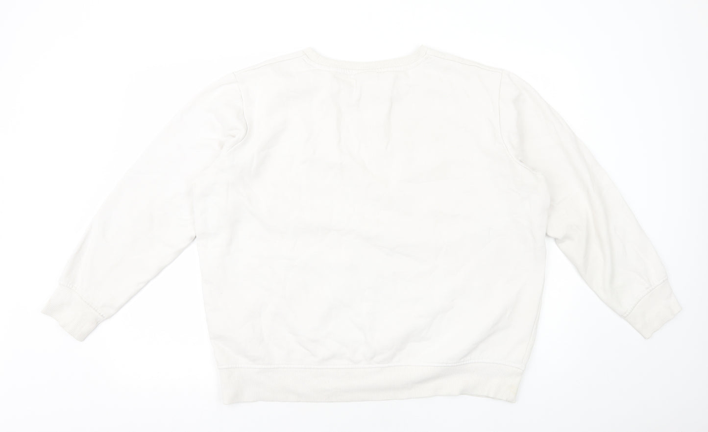ellesse Womens White Cotton Pullover Sweatshirt Size 18 Pullover