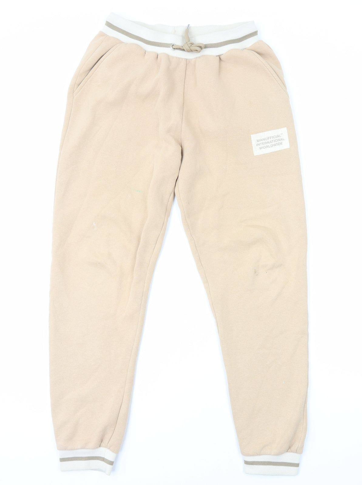 Boohoo Mens Beige Cotton Sweatpants Trousers Size M Regular