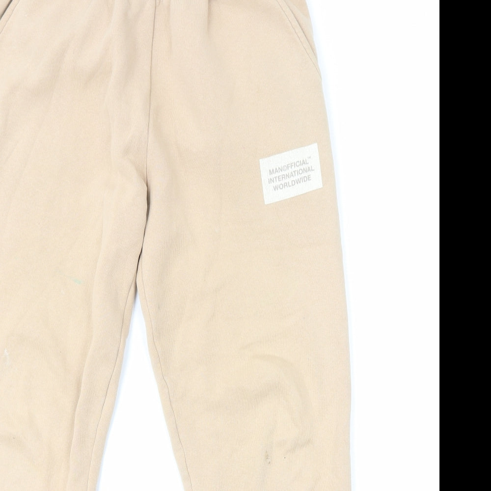 Boohoo Mens Beige Cotton Sweatpants Trousers Size M Regular