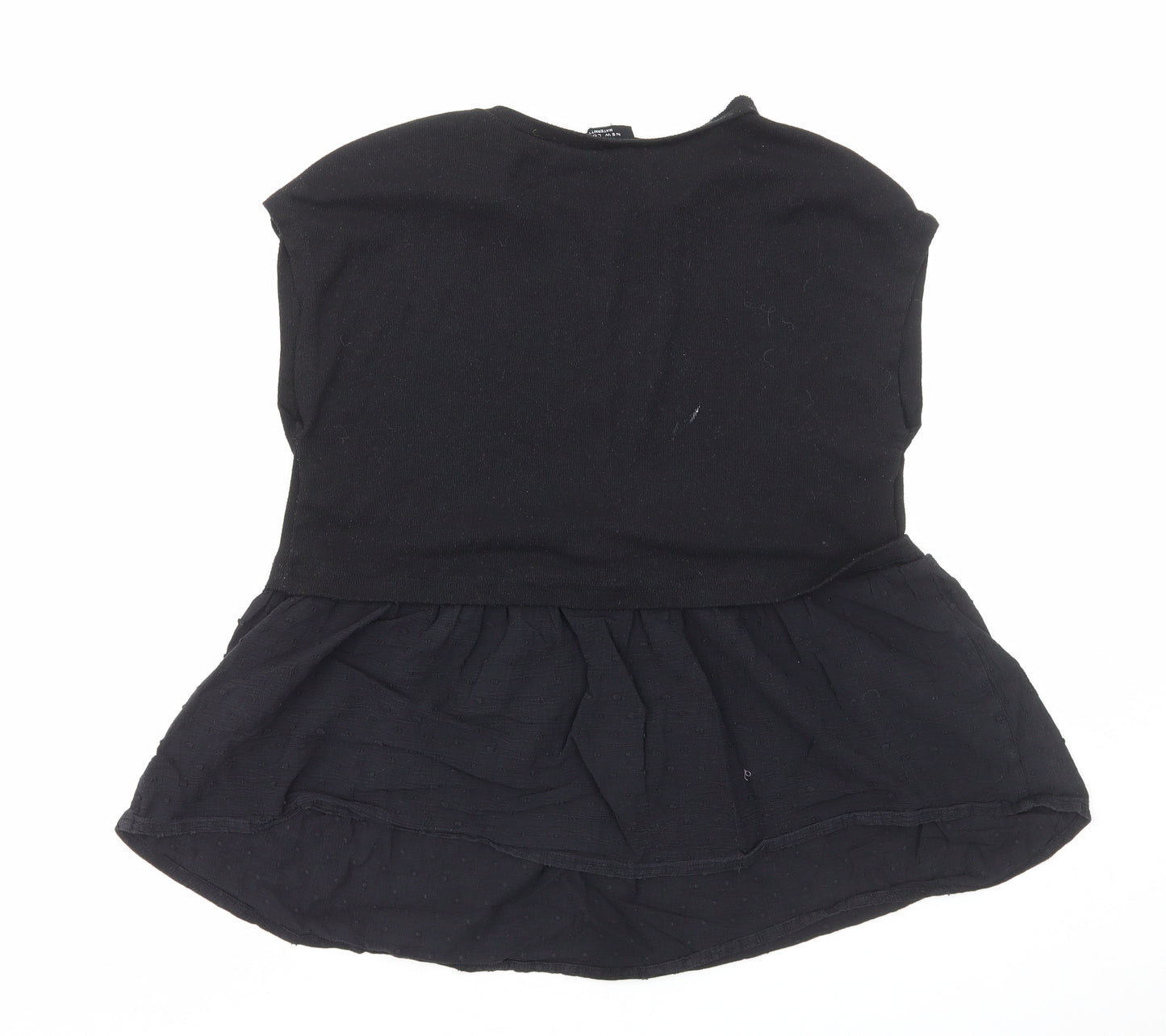 New Look Womens Black Polyester Basic Blouse Size 16 Round Neck
