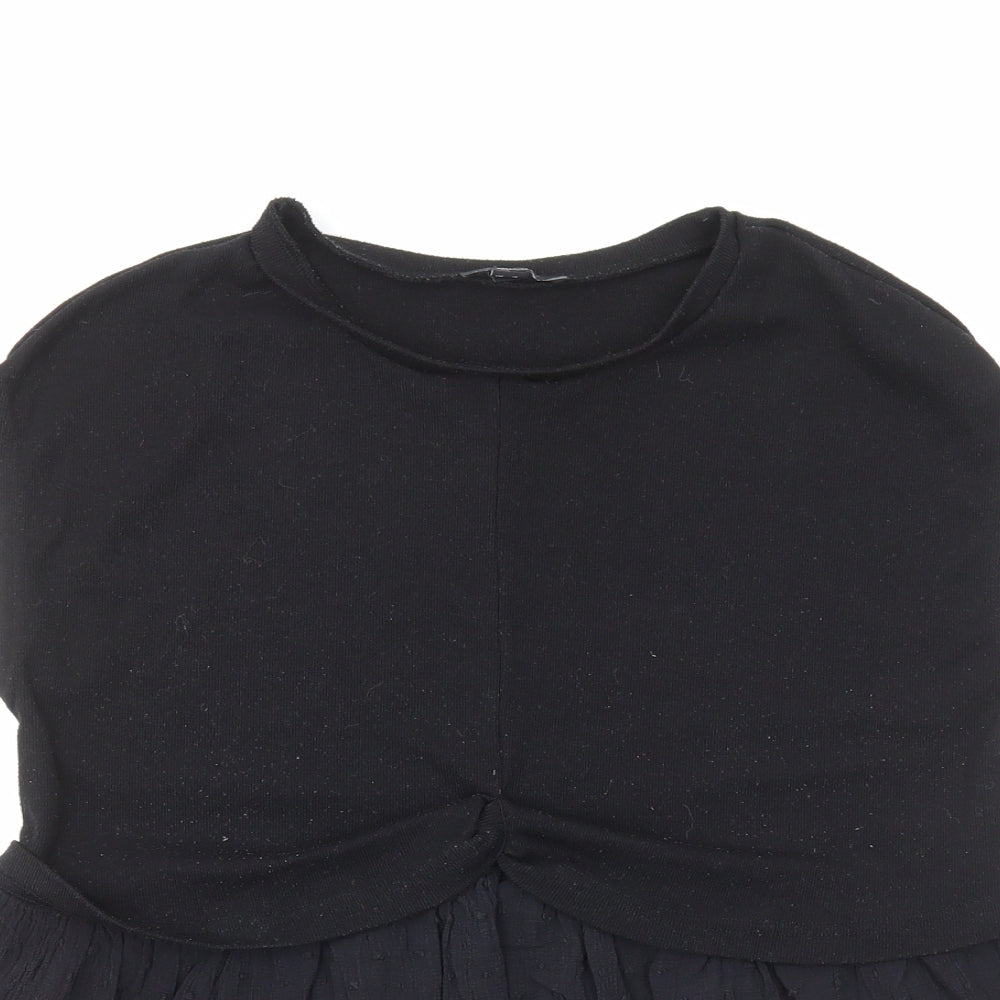 New Look Womens Black Polyester Basic Blouse Size 16 Round Neck