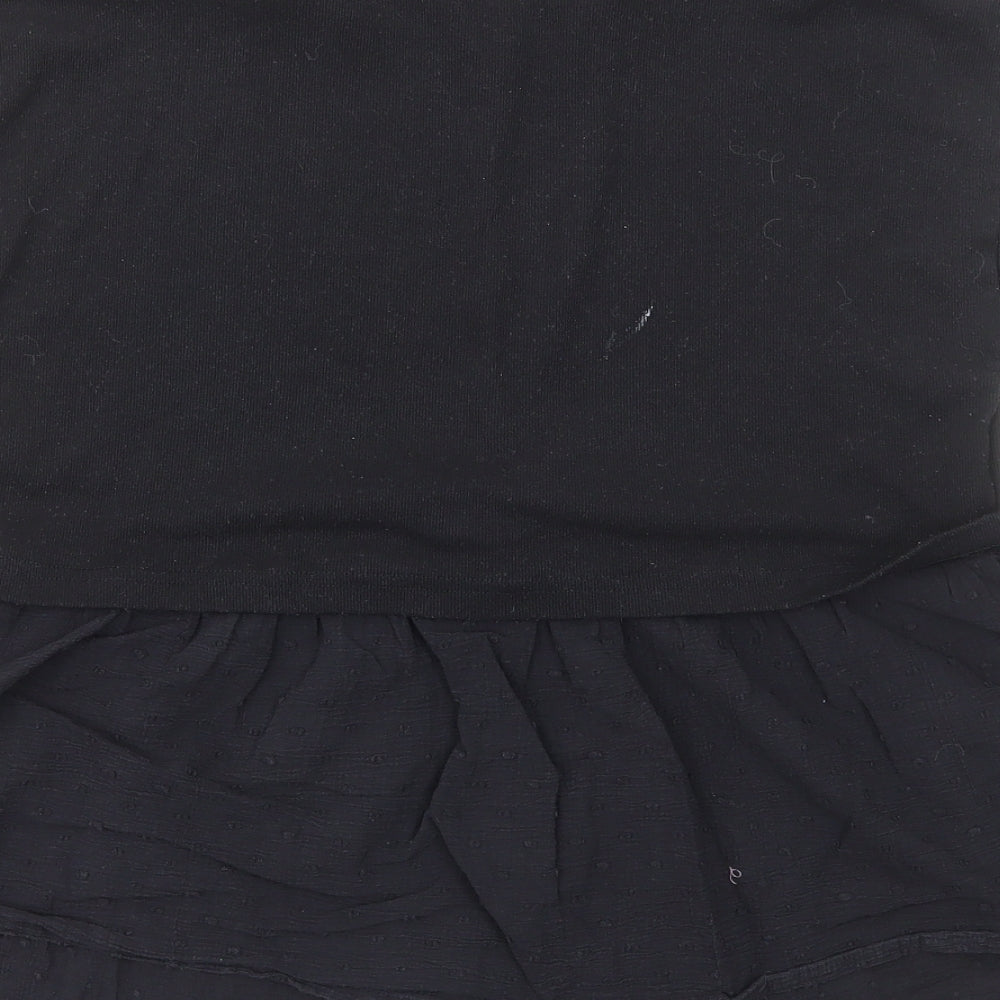 New Look Womens Black Polyester Basic Blouse Size 16 Round Neck