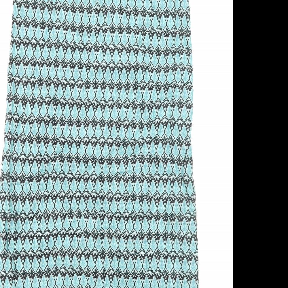 Zara Womens Blue Geometric Cotton Cover Up Size M