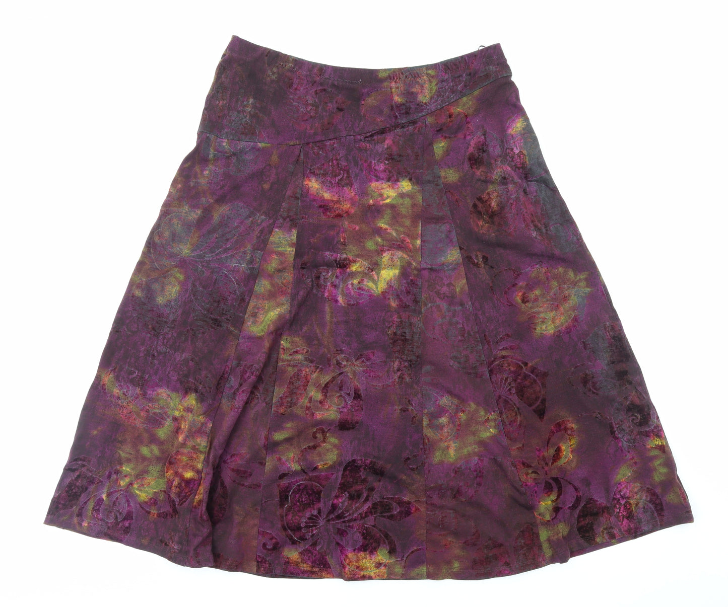 Per Una Womens Purple Geometric Polyester Flare Skirt Size 18