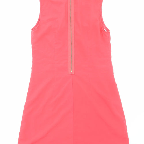 Rage Womens Pink Polyester Shift Size 10 Round Neck Zip